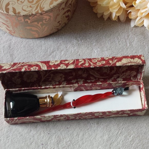 Other - BNIB Vintage Marbleized Glass Dip Pen
